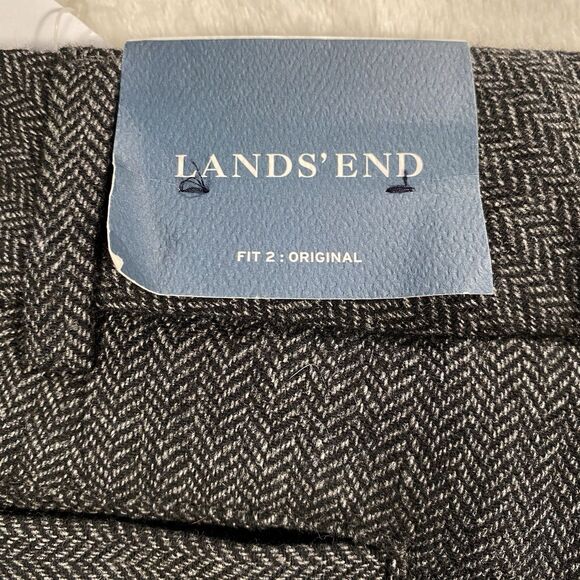 Lands' End Women's Sz 12 Original Fit Trousers Herringbone Wool Blend Lined NWT - Picture 4 of 10